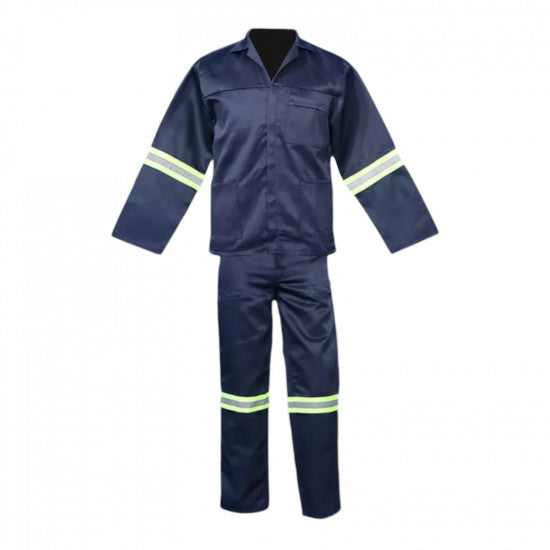 SAFETY-PPE / Premium J54 100% Cotton Conti Suit, Navy Blue, Jacket, Reflective Tape, Size 30 / 20012NBRJ30