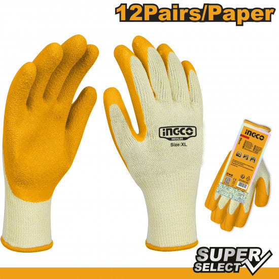 INGCO Glove Wrist Latex Dip Palm Xl