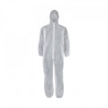 Overall Disposable Zip & Hood Non Woven White