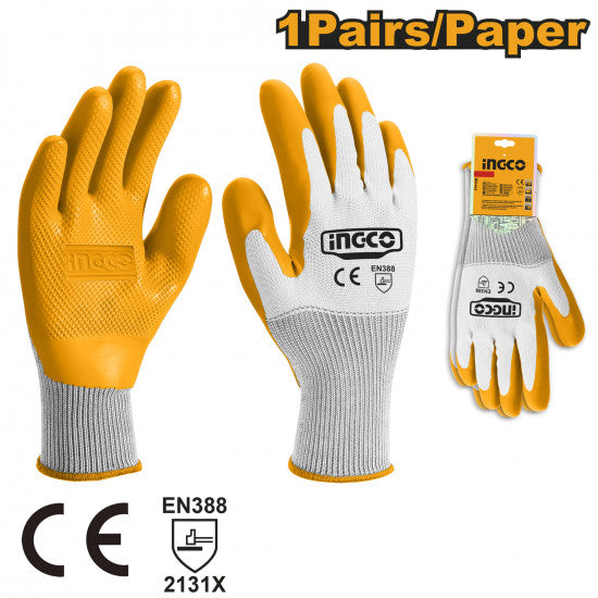 INGCO Glove Wrist Latex Hd Dip Palm