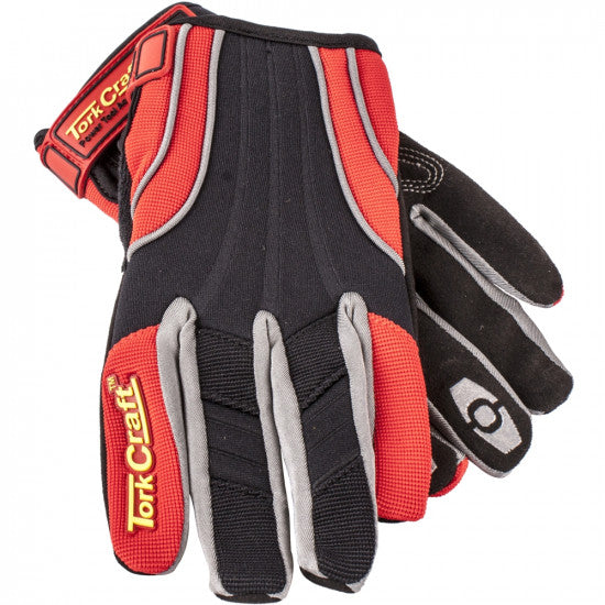 TORK CRAFT Mechanic Glove X-small Synt.leather Reinforced Palm Spandex Red