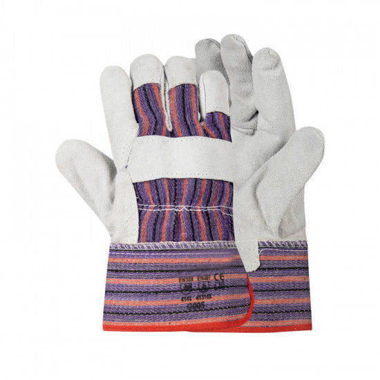 Gloves Candy Stripe Ch/leather Safety Cuff 5cm G005