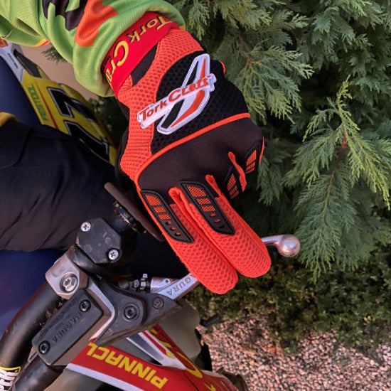 TORK CRAFT Limited Edit. Small Racing Glove Orange Syn. Leather