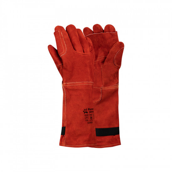 Gloves Leather Heat Resistant Elbow High Heat Red G2028