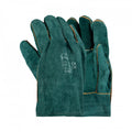 Gloves Leather Green Lined Welted Wrist 2" Cuff L G023