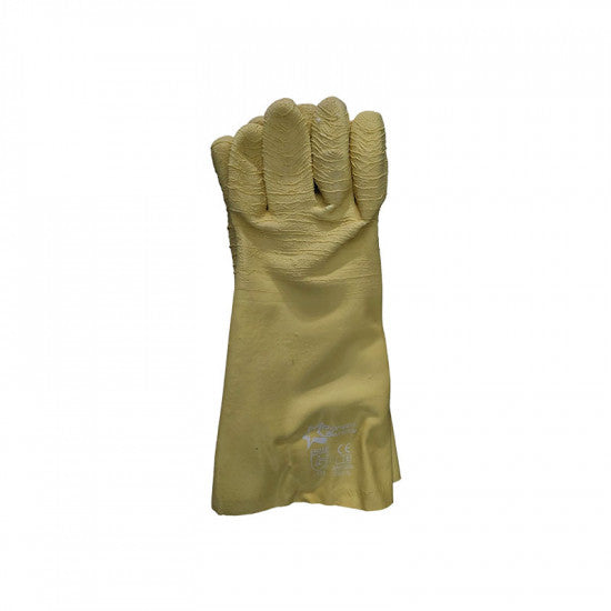 Gloves Latex Crinkle Yel Comarex Full Dip Gaunt 35cm Elb G