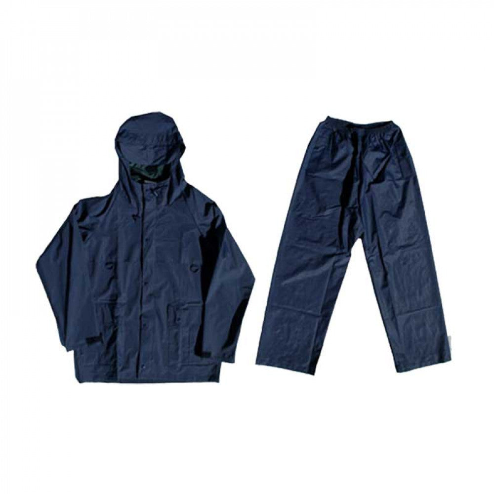 Rainsuit 2pce Navy Blue Rubberised