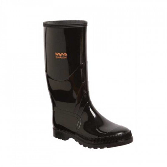 Gumboot Duralight Wayne Knee/l Black N/stc