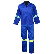SAFETY-PPE / Premium D59 SABS 100% Cotton Conti Suit, Royal Blue, JACKET, Reflective Tape